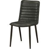 Hosmer Dining Chair in Black Top Grain Leather & Antique Black (Set of 2)
